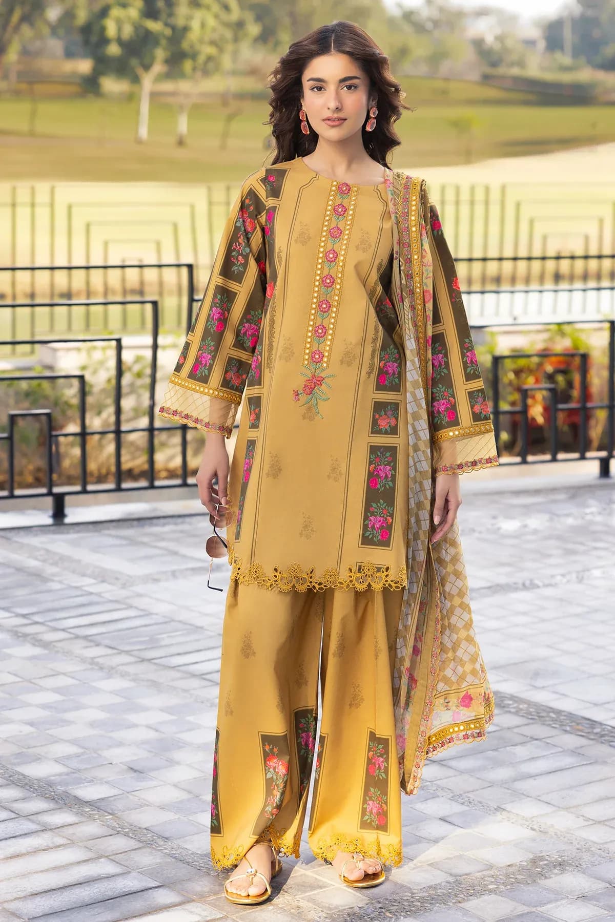 Charizma 3-PC Unstitched Embroidered Lawn AN6-03